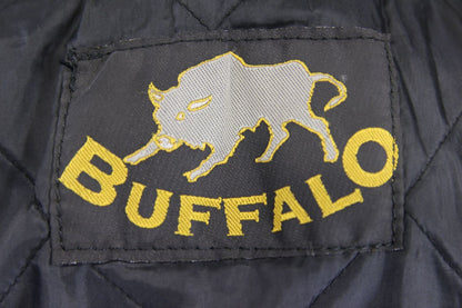 BUFFALO VINTAGE 1970S STYLE PUNK ROCK BLACK LEATHER RETRO BIKER JACKET: SIZE 10