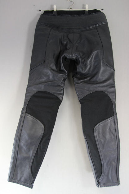 SWIFT INNOVATION LEATHER BIKER TROUSERS + KNEE ARMOUR SIZE 14: WAIST 30"/LEG 31"