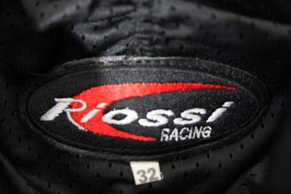 RIOSSI LEATHER BIKER TROUSERS WITH CE ARMOUR & KNEE SLIDERS: WAIST 32IN/LEG 29IN