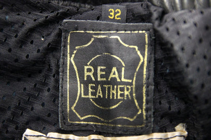 J&S CLASSIC BLACK LEATHER BIKER TROUSERS WAIST 30-32 INCHES/INSIDE LEG 31 INCHES