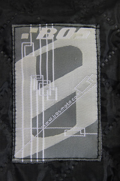 BOS BLACK & CREAM CAFE RACER LEATHER BIKER JCKT + ARMOUR/THERMAL LINING: SIZE 14