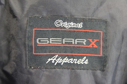 GEAR X BLACK LEATHER BIKER JACKET WITH SHOULDER & ELBOW CE ARMOUR 42-44 IN/LARGE