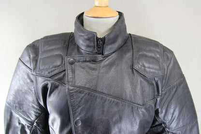 BRITISH MADE VINTAGE TT LEATHERS CLASSIC BLACK BIKER JACKET 36-38 INCH/SMALL