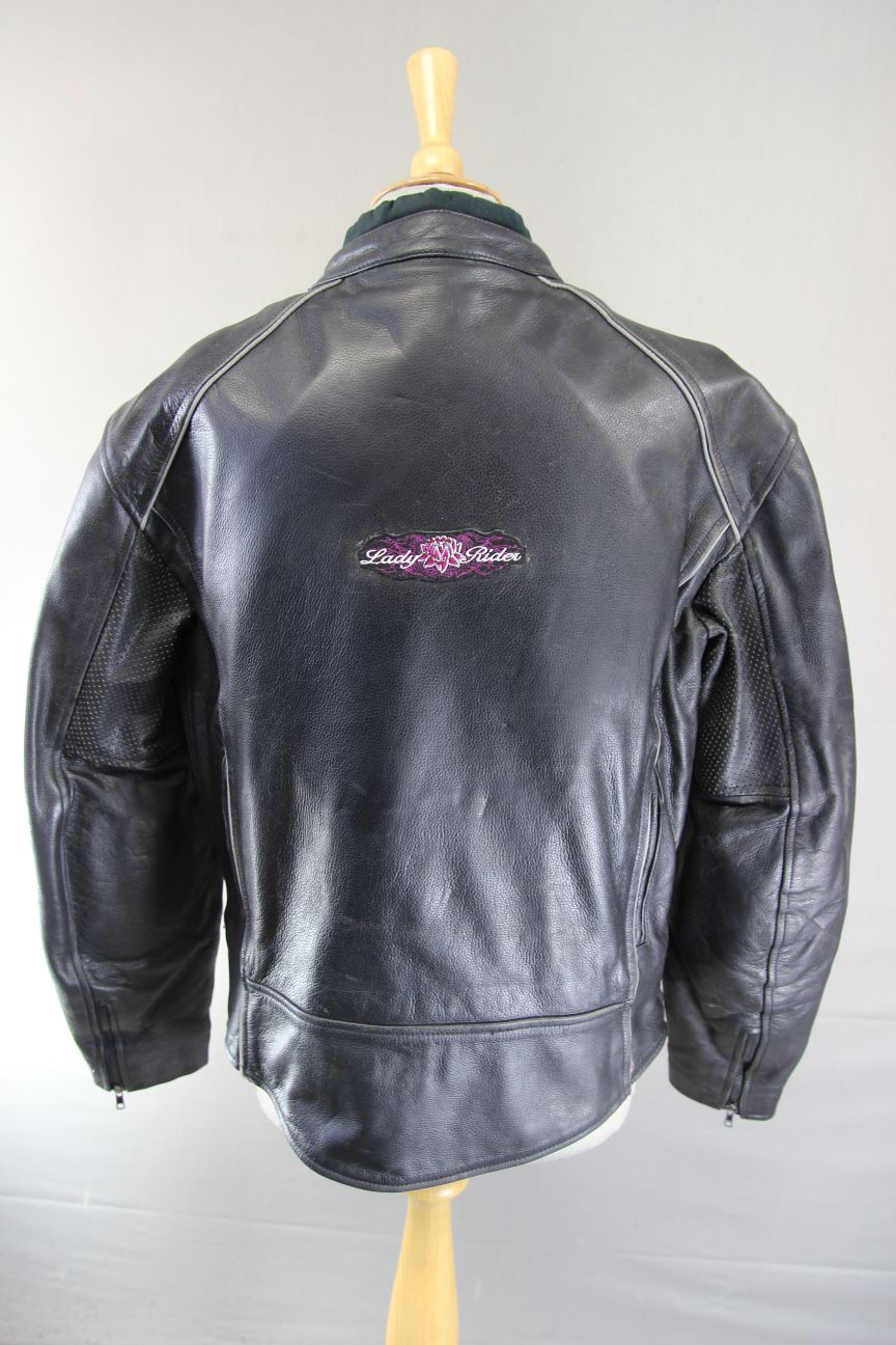 JTS BLACK LEATHER BIKER JACKET WITH REMOVABLE CE ARMOUR SIZE 18/40-42 INCH CHEST