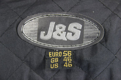 J&S CLASSIC BLACK LEATHER BIKER JACKET 44-46 INCH CHEST