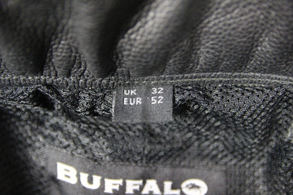BUFFALO BLACK LEATHER BIKER TROUSERS WITH KNEE/SHIN CE ARMOUR: WAIST 32"/LEG 29"
