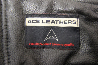 ACE LEATHERS WOMEN'S BLACK BIKER TROUSERS: WAIST 34 INCHES/INSIDE LEG 26 INCHES