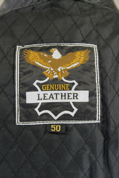 CLASSIC BLACK LEATHER BIKER JACKET 40 INCH CHEST/MEDIUM