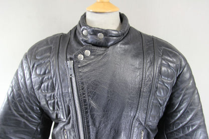 CLASSIC NICE BLACK LEATHER BIKER JACKET 40-42 INCH CHEST