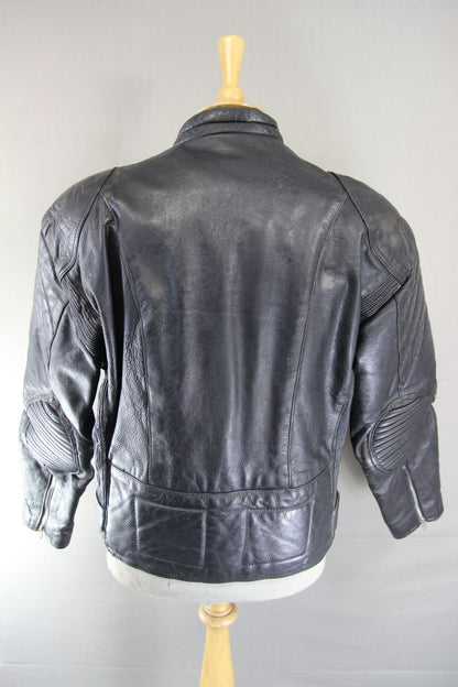 CLASSIC NICE BLACK LEATHER BIKER JACKET 40-42 INCH CHEST