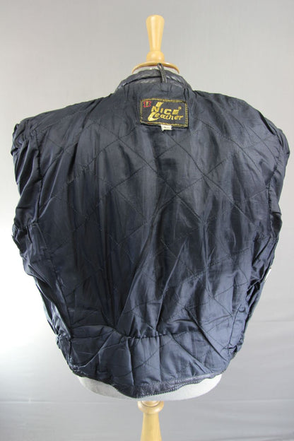 CLASSIC NICE BLACK LEATHER BIKER JACKET 40-42 INCH CHEST