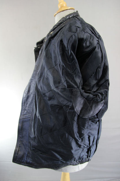 CLASSIC NICE BLACK LEATHER BIKER JACKET 40-42 INCH CHEST