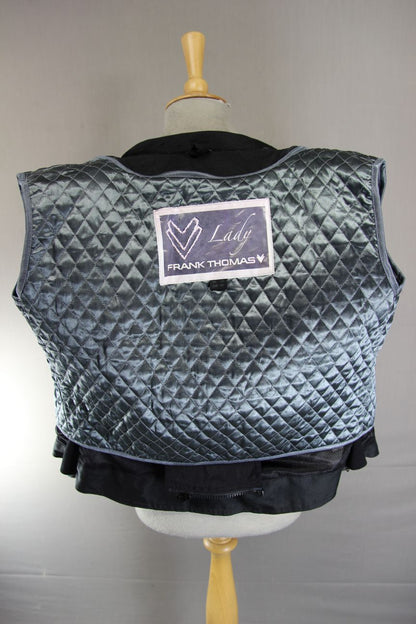 FRANK THOMAS LADY LEATHER BIKER JACKET WITH CE ARMOUR & THERMAL LINING: SIZE 14