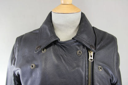 BIKERS PARADISE ELITE PATROL RETRO 1970'S PUNK ROCK STYLE LEATHER JACKET SIZE 10