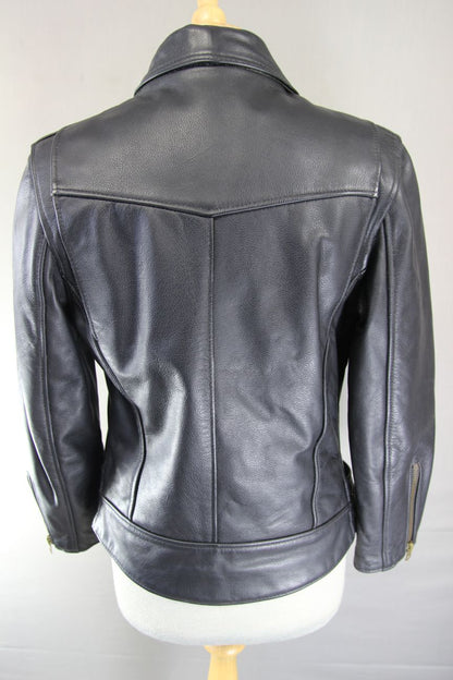 BIKERS PARADISE ELITE PATROL RETRO 1970'S PUNK ROCK STYLE LEATHER JACKET SIZE 10