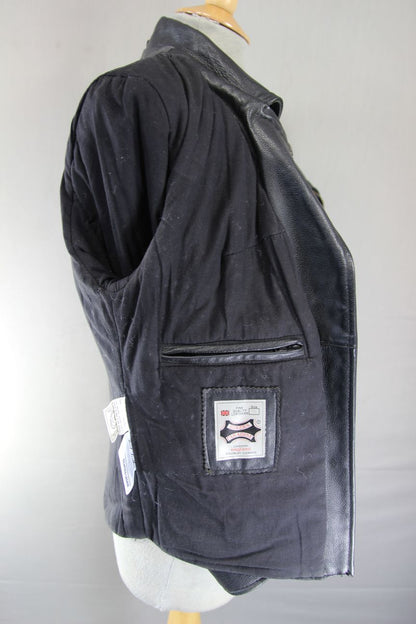 BIKERS PARADISE ELITE PATROL RETRO 1970'S PUNK ROCK STYLE LEATHER JACKET SIZE 10
