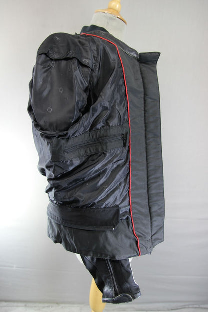 HEIN GERICKE BLACK & WHITE LEATHER & TEXTILE BIKER JACKET WITH CE ARMOUR SIZE 14