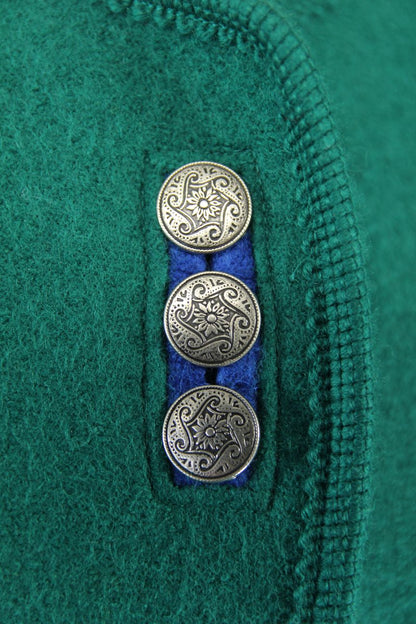 GIESSWEIN LADIES VINTAGE PURE WOOL GREEN & BLUE JACKET/TOP SIZE 12/34 INCH CHEST