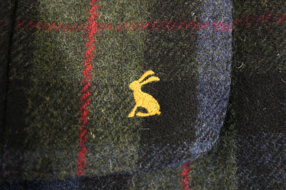 JOULES NAVY & KHAKI LADIES PURE WOOL COUNTRY SPORTS TWEED FIELDCOAT: SIZE 10