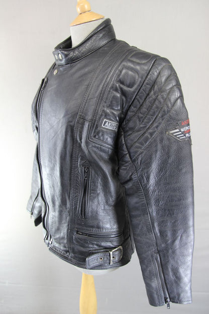 AKITO MERCURY PROTEK PLUS CLASSIC BLACK LEATHER BIKER JACKET 36-38 INCH CHEST