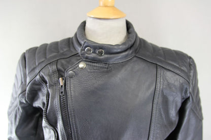 JT'S THINSULATE 3M 'THERMAL INSULATION' LINED BLACK LEATHER BIKER JACKET 40-42IN