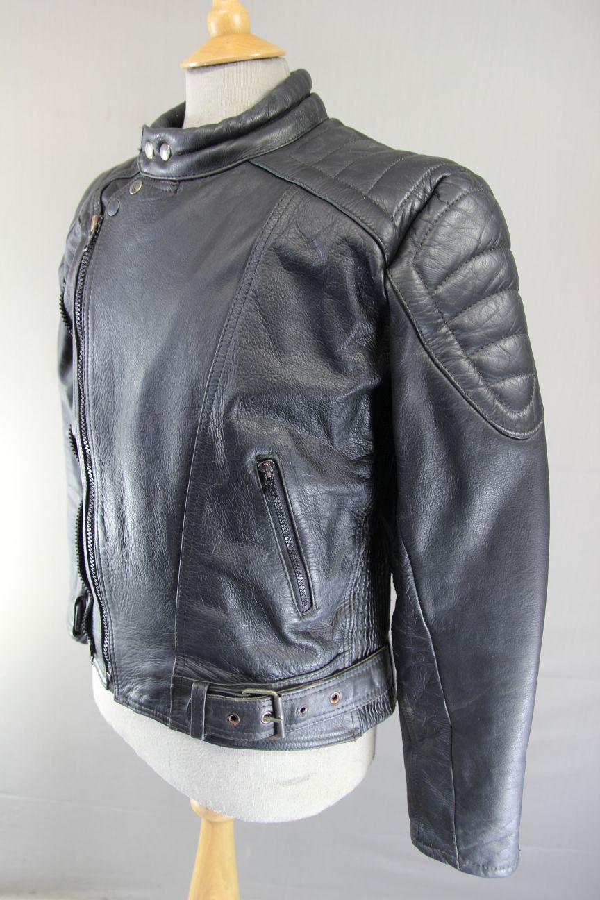 JT'S THINSULATE 3M 'THERMAL INSULATION' LINED BLACK LEATHER BIKER JACKET 40-42IN