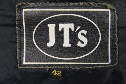 JT'S THINSULATE 3M 'THERMAL INSULATION' LINED BLACK LEATHER BIKER JACKET 40-42IN