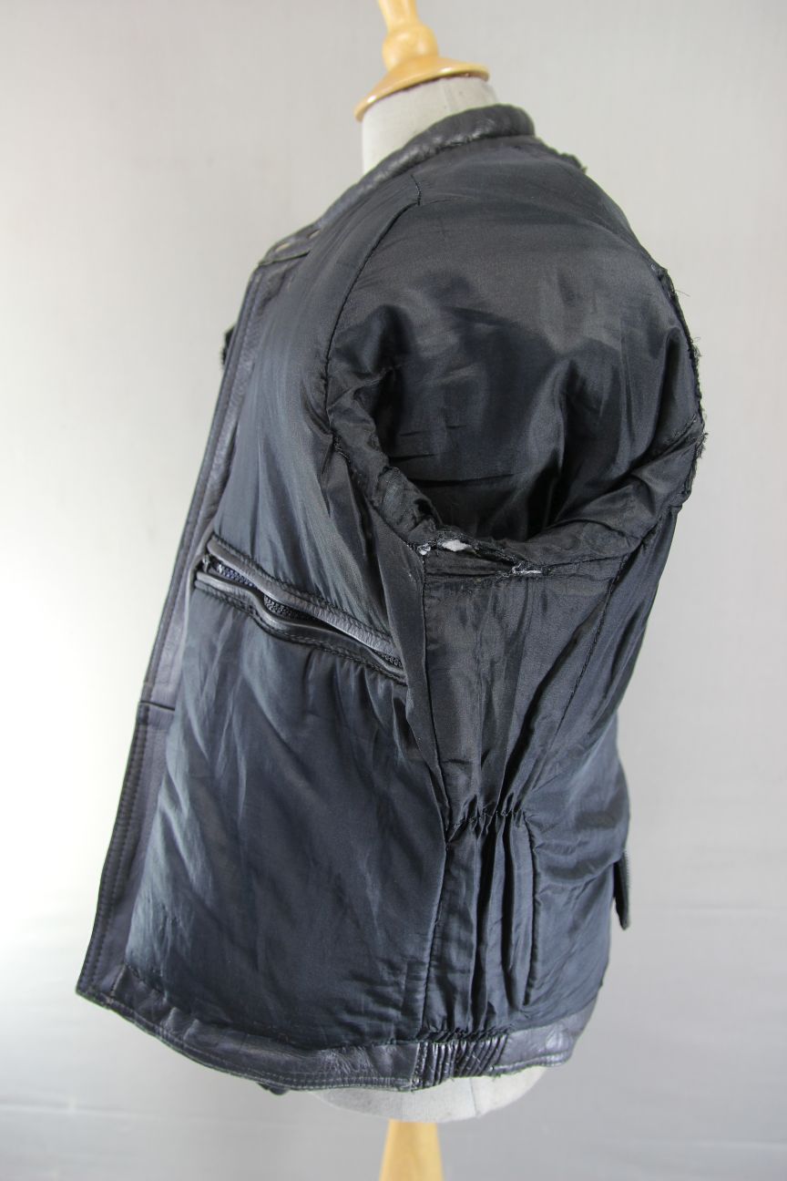 JT'S THINSULATE 3M 'THERMAL INSULATION' LINED BLACK LEATHER BIKER JACKET 40-42IN