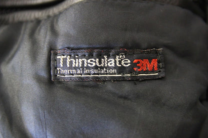 JT'S THINSULATE 3M 'THERMAL INSULATION' LINED BLACK LEATHER BIKER JACKET 40-42IN
