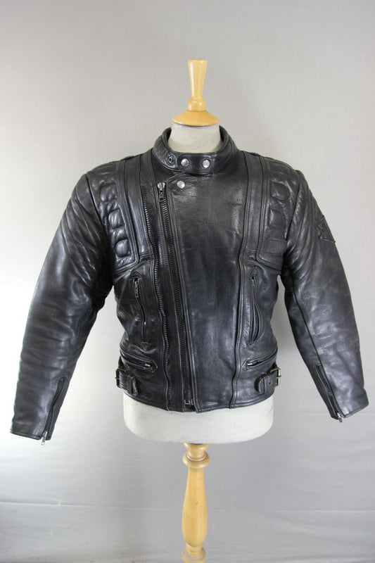 AKITO MERCURY PLUS CLASSIC BLACK LEATHER BIKER JACKET 38-40 INCH CHEST
