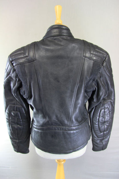ASHMAN CLASSIC BLACK COWHIDE LEATHER BIKER JACKET 38-40 INCH CHEST