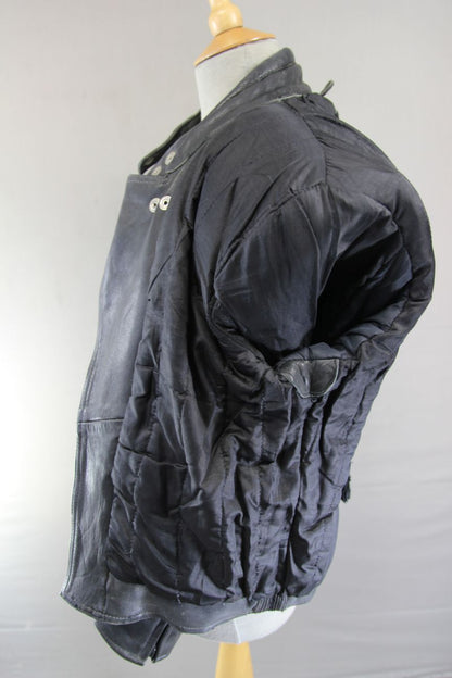 ASHMAN CLASSIC BLACK COWHIDE LEATHER BIKER JACKET 38-40 INCH CHEST