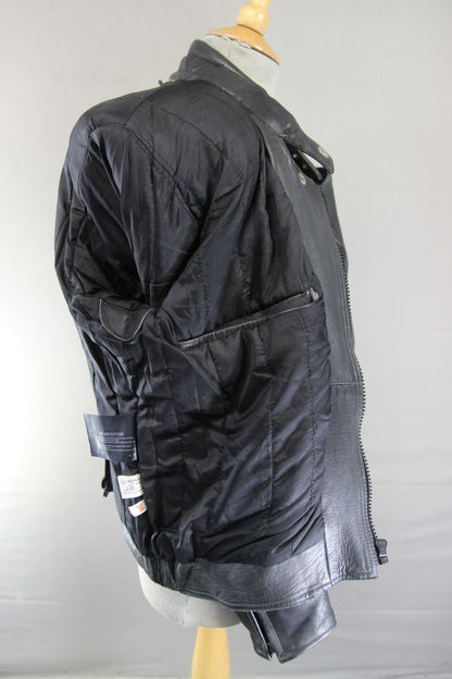 ASHMAN CLASSIC BLACK COWHIDE LEATHER BIKER JACKET 38-40 INCH CHEST
