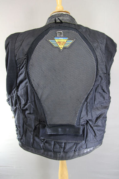 AKITO MERCURY PLUS CLASSIC BLACK LEATHER BIKER JACKET WITH BACK PROTECTOR 38-40"