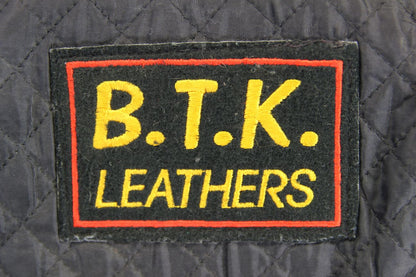 BRITISH MADE BTK LEATHERS BLACK COWHIDE BIKER JACKET WITH CE ARMOUR 38-40 IN/MED