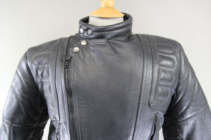 MERCURY STONES CLASSIC BLACK LEATHER BIKER JACKET 40-42 INCH CHEST