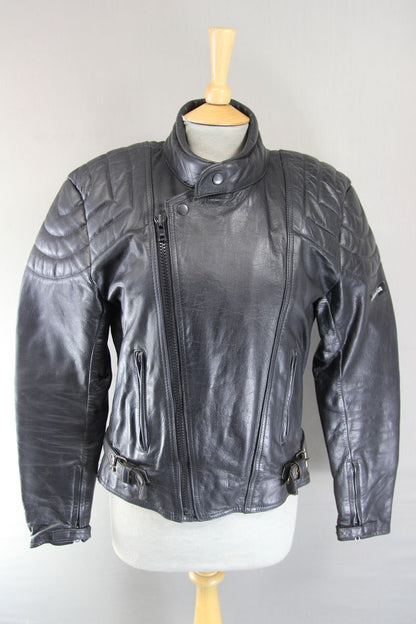 CORSA CLASSIC BLACK LEATHER BIKER JACKET 36-38 INCH CHEST