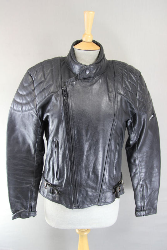 CORSA CLASSIC BLACK LEATHER BIKER JACKET 36-38 INCH CHEST