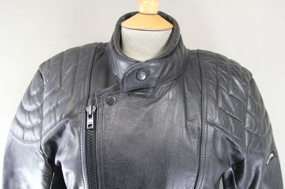 CORSA CLASSIC BLACK LEATHER BIKER JACKET 36-38 INCH CHEST