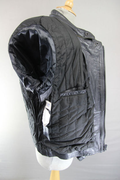 CORSA CLASSIC BLACK LEATHER BIKER JACKET 36-38 INCH CHEST