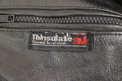 APACHE LEATHERS THINSULATE 3M THERMAL LINED CLASSIC BLACK BIKER JACKET 40-42 IN