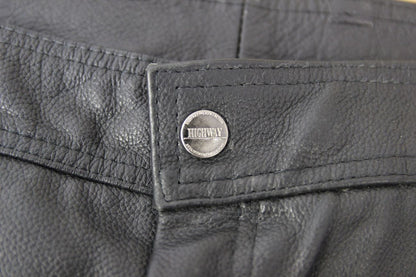 HIGHWAY 1 CLASSIC BLACK LEATHER BIKER JEANS WAIST 36 INCHES/INSIDE LEG 37 INCHES