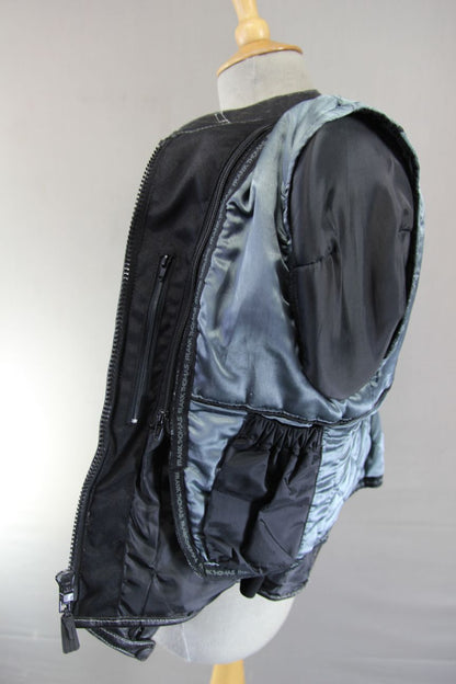 FRANK THOMAS LADY RIDER BLACK LEATHER BIKER JCKT + ARMOUR/THERMAL LINING SIZE 10