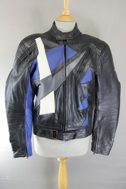 AKITO APOLLO PLUS LEATHER BIKER JACKET + BACK, SHOULDER & ELBOW PROTECTORS 38 IN