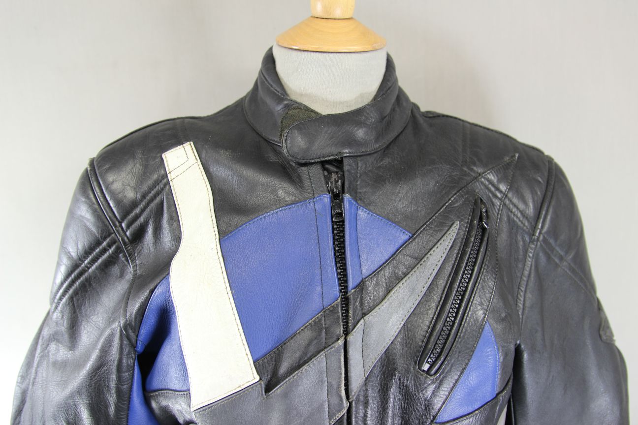 AKITO APOLLO PLUS LEATHER BIKER JACKET + BACK, SHOULDER & ELBOW PROTECTORS 38 IN