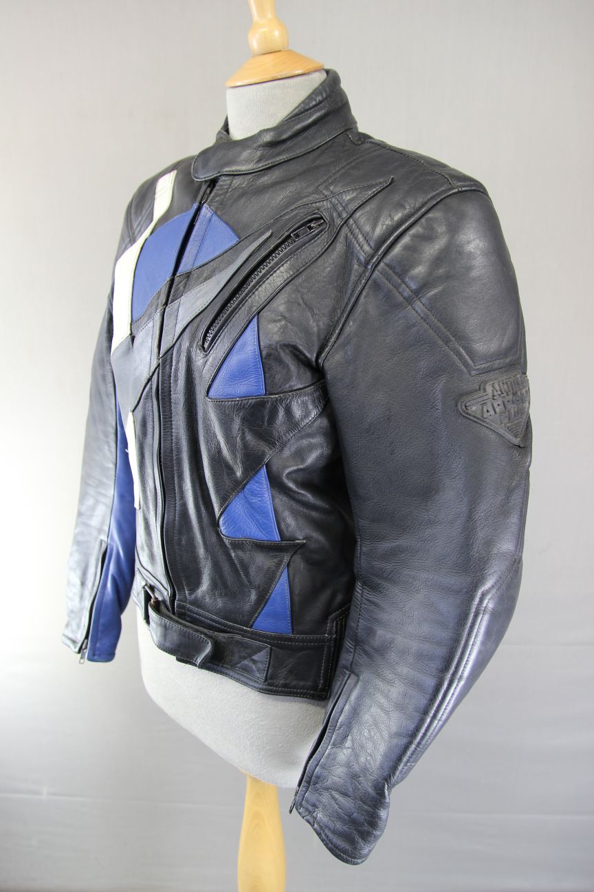 AKITO APOLLO PLUS LEATHER BIKER JACKET + BACK, SHOULDER & ELBOW PROTECTORS 38 IN