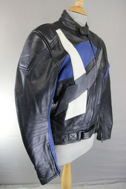 AKITO APOLLO PLUS LEATHER BIKER JACKET + BACK, SHOULDER & ELBOW PROTECTORS 38 IN