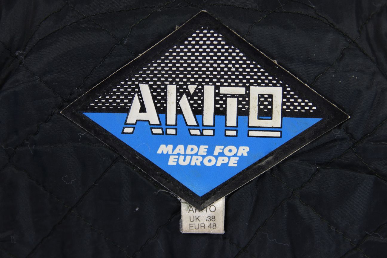 AKITO APOLLO PLUS LEATHER BIKER JACKET + BACK, SHOULDER & ELBOW PROTECTORS 38 IN