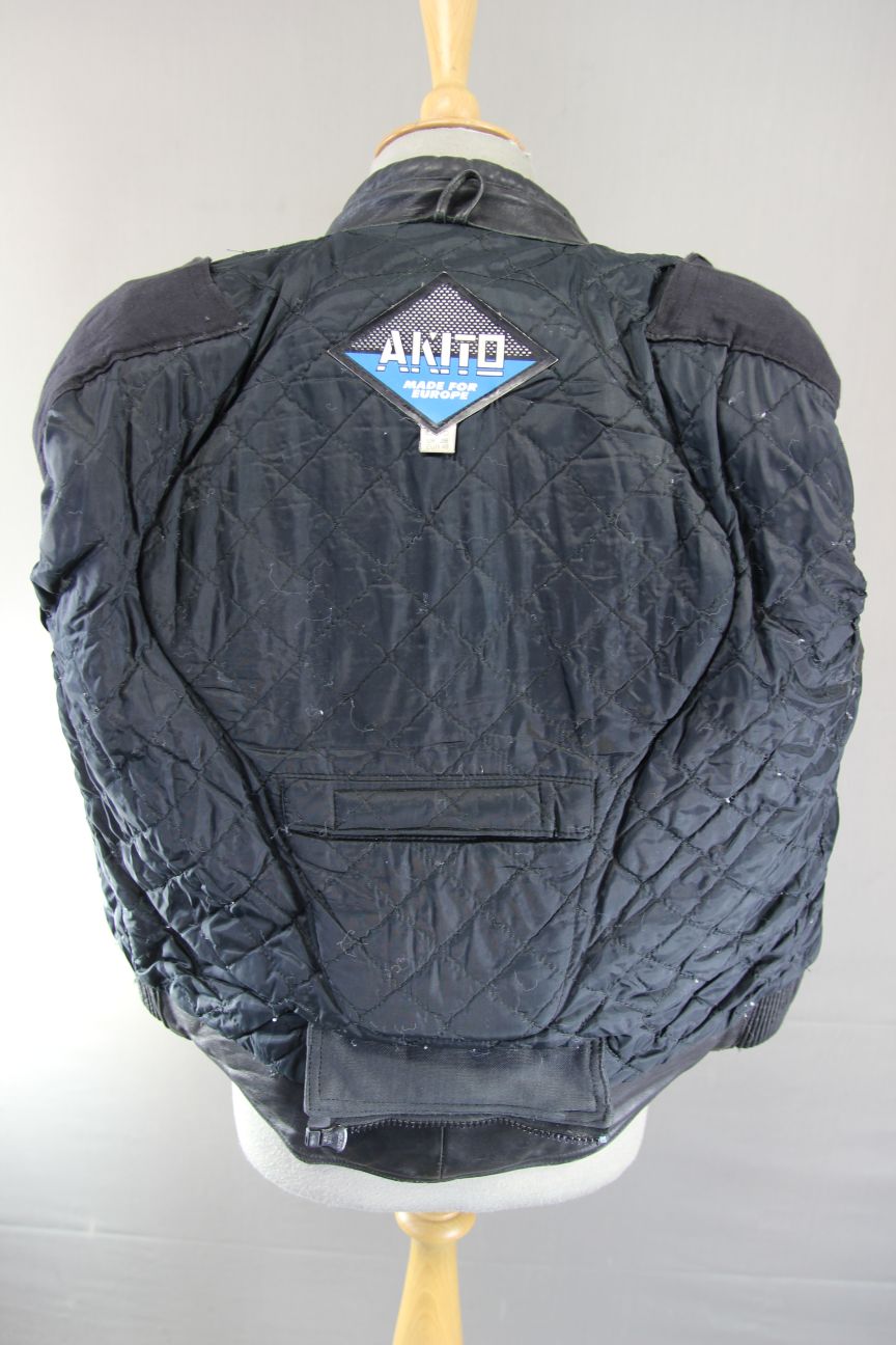 AKITO APOLLO PLUS LEATHER BIKER JACKET + BACK, SHOULDER & ELBOW PROTECTORS 38 IN