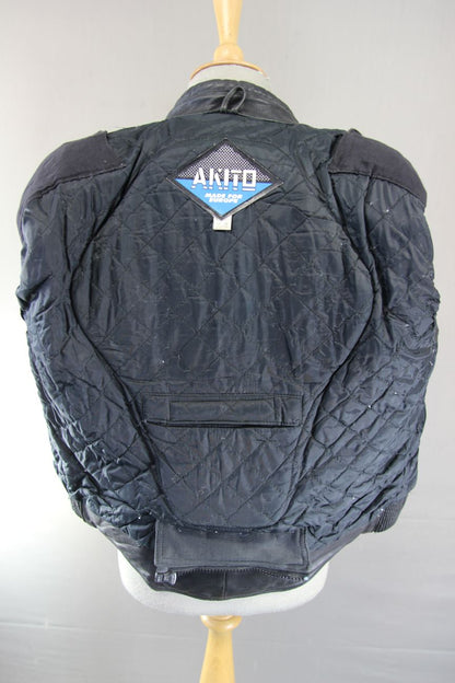 AKITO APOLLO PLUS LEATHER BIKER JACKET + BACK, SHOULDER & ELBOW PROTECTORS 38 IN